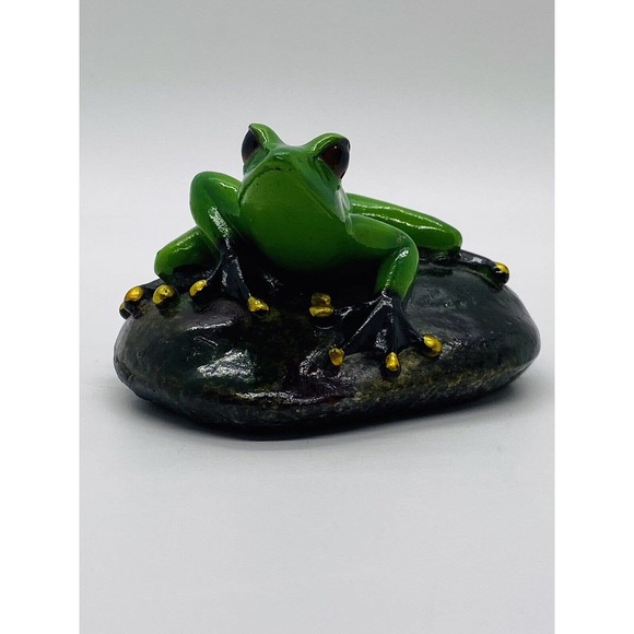 Frog on rock May rich company Figurine Approx 3"x 2.25". - Picture 8 of 15